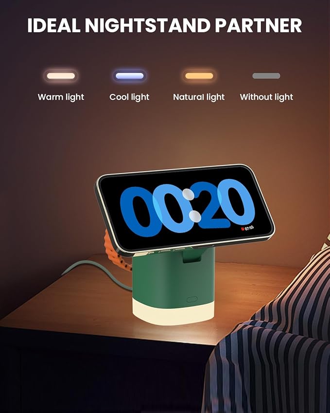 Wireless Charging Station for Apple Mag-Safe: JoyGeek 3 in 1 Magnetic Foldable Charger Stand for iPhone 16 15 14 13 12 Pro Max Plus - Apple Watch 10 9 8 7 6 5 4 SE - AirPods Pro 2/3/4