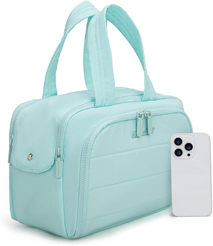 Montana West Travel Toiletry Bag for Women, Large Capacity Makeup Organizer, Lightweight Puffy Cosmetic Bag with Waterproof Lining, Front & Back Zipper Pockets, Travel Essentials Bag