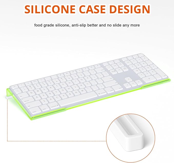 Richboom Epoptic Green Acrylic Tilted Computer Keyboard Holder for Easy Ergonomic Typing, Keyboard Stand for Office, Home, School, Fluorescent Green