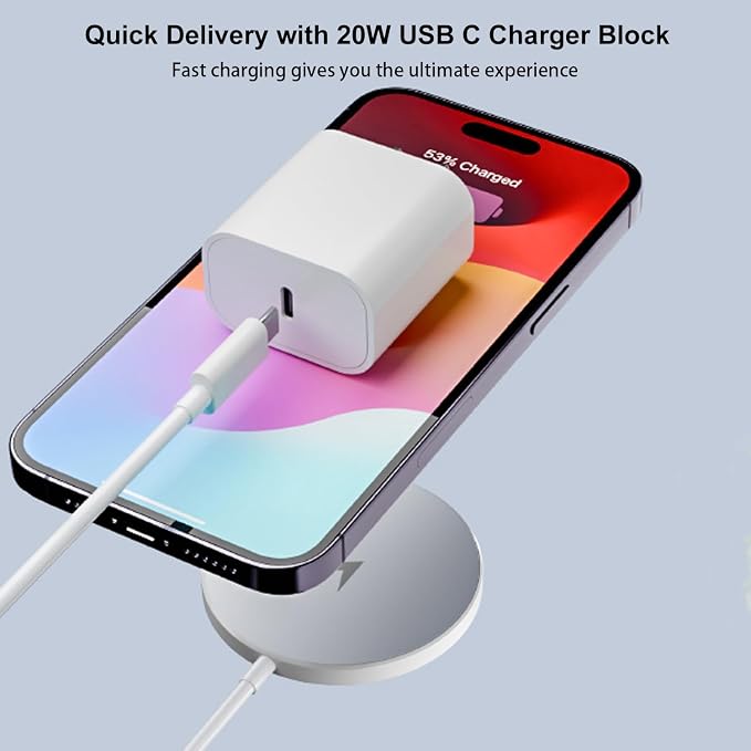 Magnetic Wireless Charger Fast Apple Mag-Safe Charger for iPhone 16 Pro Max/16 Pro/iPhone 15Pro Max/15 Plus/14/13/12/AirPods 3/2/Pro/Pro 2 Magnet Charging Pad Mag Safe Chargerwith Dual Charging Ports