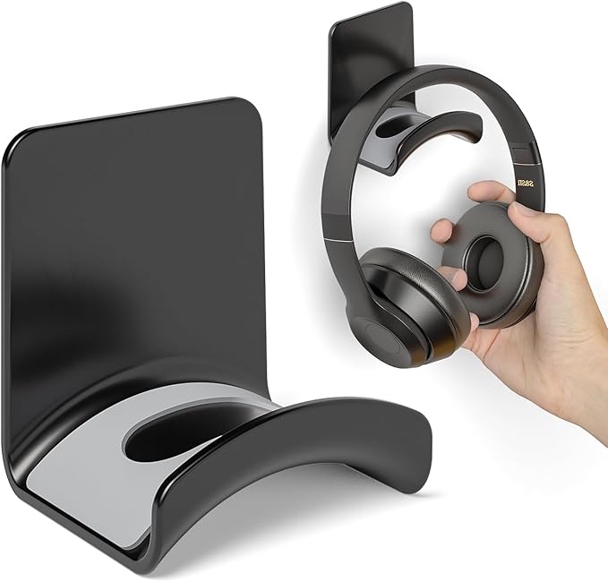 Headphone Wall Mount Mini Headphone Hook Holder with Strong Adhesive Headset Stand Headset Holder-Wall Mount