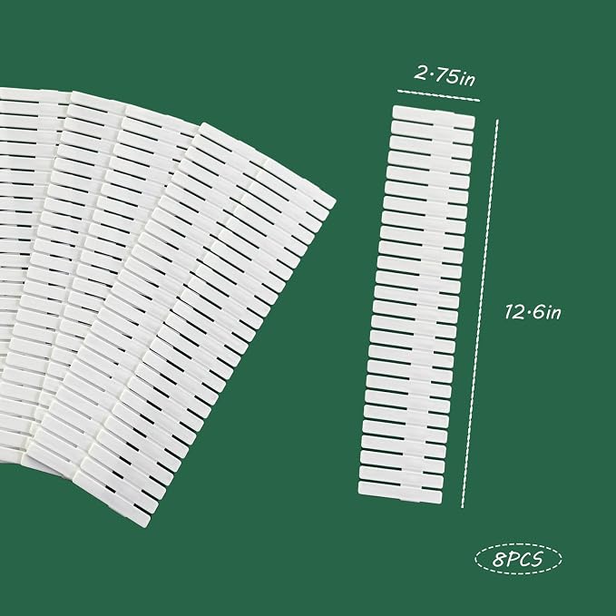8 White Adjustable Grid Drawer Dividers, Diy Storage Organizer, Used For Organizing Tables And Boxes, Can Be Cut Freely