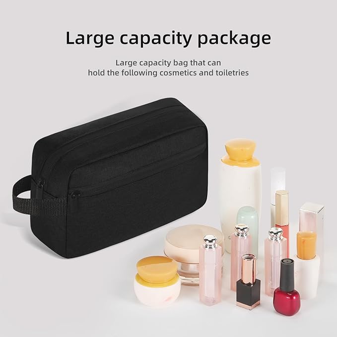 Icramsy Travel Toiletry bag Toiletry bag for women men Hanging Cosmetic bag Travel accessories for Women Men (Black)