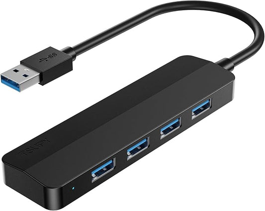 USB 3.0 Hub, TSUPY 4 USB Port Hub USB 3.0 Splitter Ultra Slim Multiport Extender for Laptop, Desktop, Computer PC, Flash Drive, HDD, Camera,Keyborad, Mouse