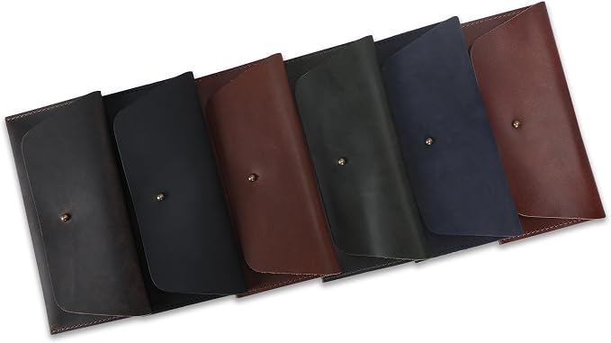 Long Utility Pouch Leather Stylish Wallet for Carrying and Storing Cash Reusable Budget Organizer for Men Women Retro Clutch Wallet Handmade Travel Currency Pouch Cash Envelope Bag (Tan)