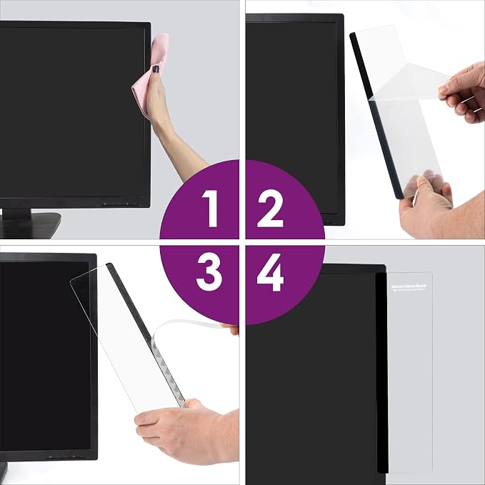 MDOZQ Office Desk Accessories 2pcs Computer Monitor Memo Board Message Board Supplies for Women Men Sticky Note Holder Home Desktop Decor