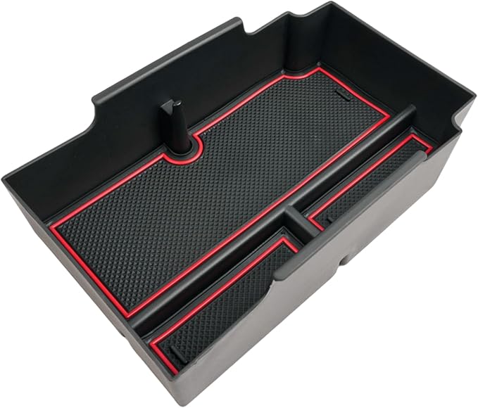 2024 2025 2026 Crosstrek Center Console Organizer for Subaru Crosstrek (Base/Premium/Sport/Limited/Wilderness), 2025 Crosstrek Console Tray 2026 Crosstrek&Impreza Accessories (with Red Mats)