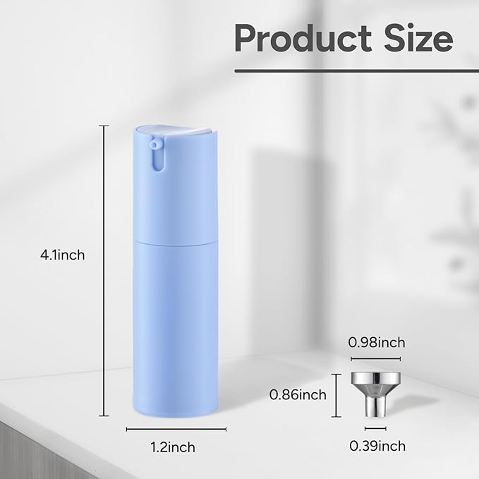 Lulupack 1 oz Airless Pump Bottles, Travel Lotion Container, Skincare Containers for Moisturizer (Plastic, Matte Blue, 3Pcs)