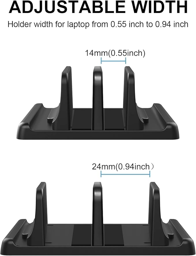EAXBUX 4 in 1 Vertical Laptop Stand Holder,Adjustable ABS Plastic Desktop Notebook Dock,Vertical Laptop Stand Space-Saving for All MacBook/Surface/Samsung/HP/Dell/Chrome Book