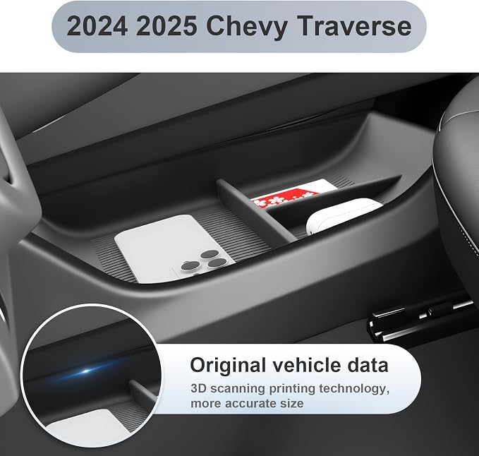SKTU 2-Pack for 2024 2025 2026 Chevy Traverse Center Console Organizer for 2024 2025 2026 Chevy Traverse Console Tray 2024 2025 2026 Chevy Traverse Accessories Lower Console Tray