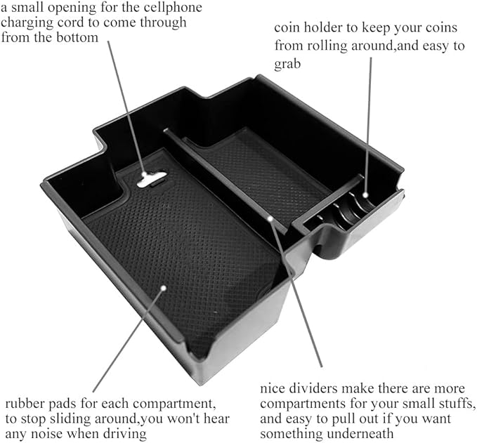 Vesul Center Console Tray Armrest Storage Box Compatible with Land Rover Discovery Sport 2015 2016 2017 2018 2019 Door Organizer ABS Tray Insert Glove Pallet