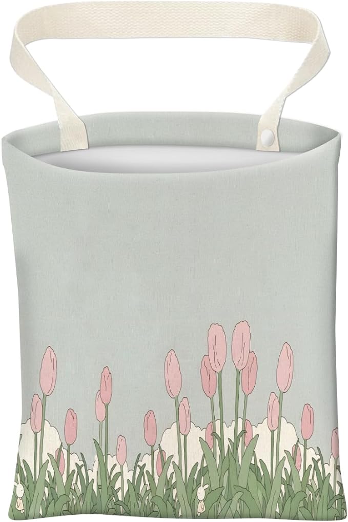 Car Trash Can, Cute Car Trash Bag, Hanging Car Organizer and Storage Bag, Trash Bin for Car Accessories, Vehicle, Travelling, Camping Cute Pink Grass