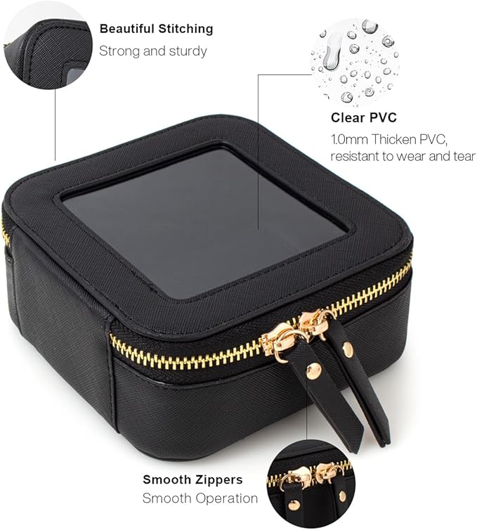 Travel Clear Makeup Bag Set, TSA Approved Cosmetic Bag Case with Zipper Portable Makeup Pouch Toiletry Bag Traveling Cosmetic Organizer Storage Bag Car Organizer Car Essentials