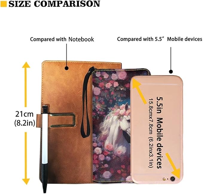 Bulopur Rose Floral Horse Women's Wallet Wristlet Ladies Phone Purse RFID Blocking Card Holder Grip Hand Strap Double Zip PU Leather Waterproof Handbag Purse Gifts