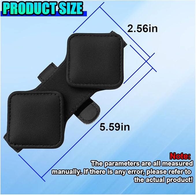 Sunglass Holder for Car Visor, Magnetic Leather Glasses Eyeglass Clip, Car Hanger Mount Ticket Card Clip, Auto Visor Organizer Accessories (Black)
