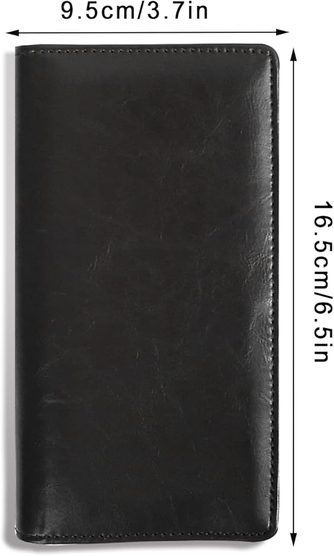 Sanlykate Leather Checkbook Cover for Men and Women, Check Book Case Card Holder with Free Divider, Standard Register Duplicate Checks with pen inserts