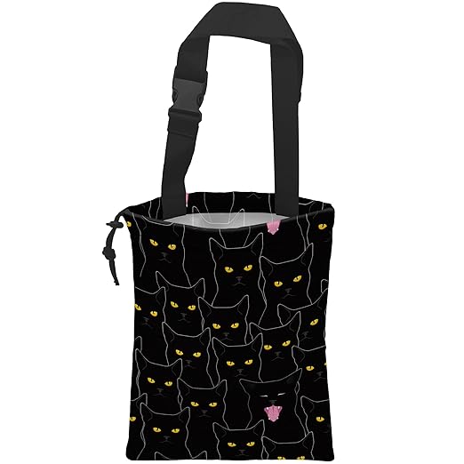 Car Trash Bag Hanging Black Cats Car Trash Can Waterproof Garbage Bag Hanging for Car Back Seat