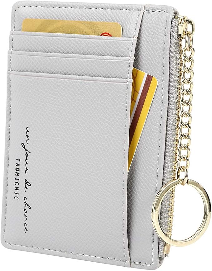 Women's 8 Cards Slim Minimalist Card Holder Coin Changes Purse Keychain Front Pocket Wallet | 8 Cards, Slim, Minimalist, Coin Changes, Purse, Keychain