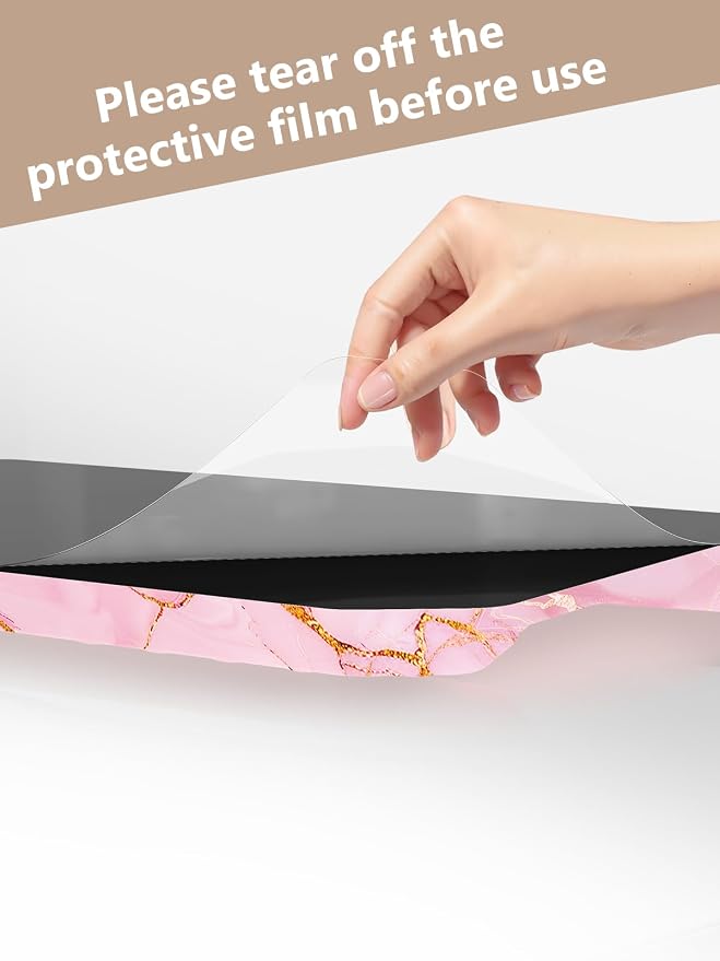 2-in-1 Ergonomic Keyboard Stand with Wrist Rest, Comfy Keyboard Riser Holder with Massage Design, Pink Marble