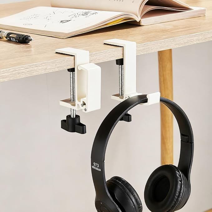 Foldable Headphone Stand Hanger Holder Under Desk Aluminum Alloy Headset Stand Fit for Gaming PC Accessories Universal Space Save Mount Clamp Hook Suitable for Xbox/PS4 Controller Office Computer Desk