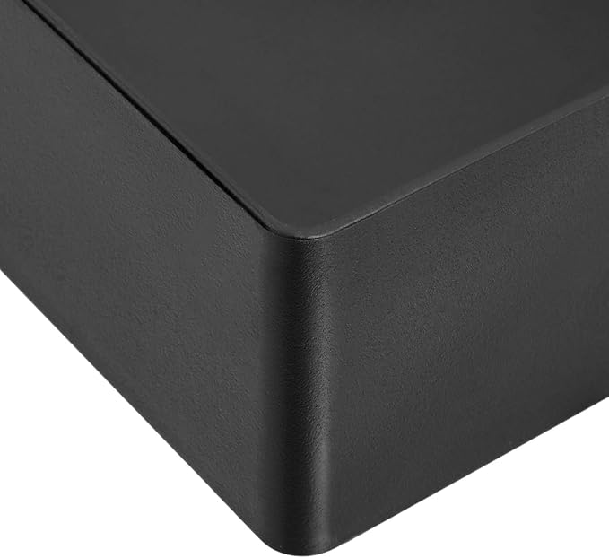 Amazon Basics Rectangular Plastic Desk Organizer with Storage Trays, Accessory Tray for Office Supplies and Pen Holder, 9.4 x 6.7 x 2 inch, Black