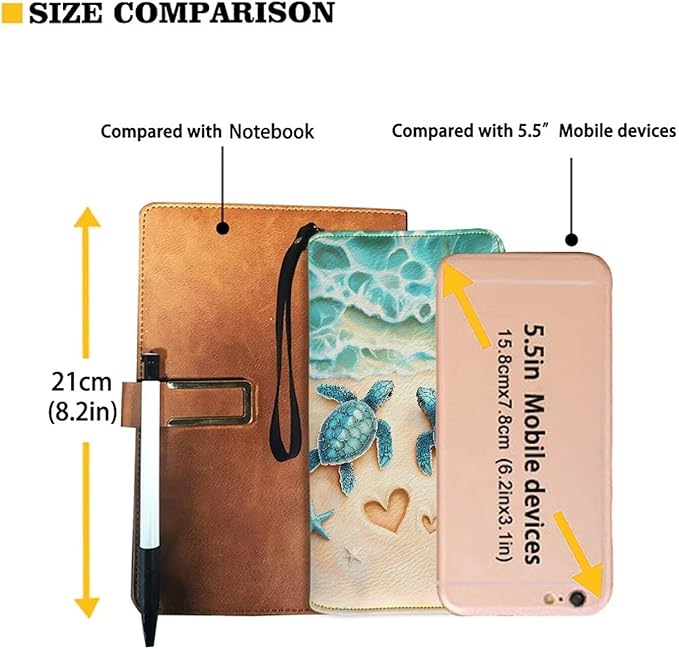 Bulopur Beach Sea Turtle Wallets with Wristlet for Women Envelope Long Wallets Zip Around Small Handbags PU Leather Travel Wallet Passport Holder for Ladies