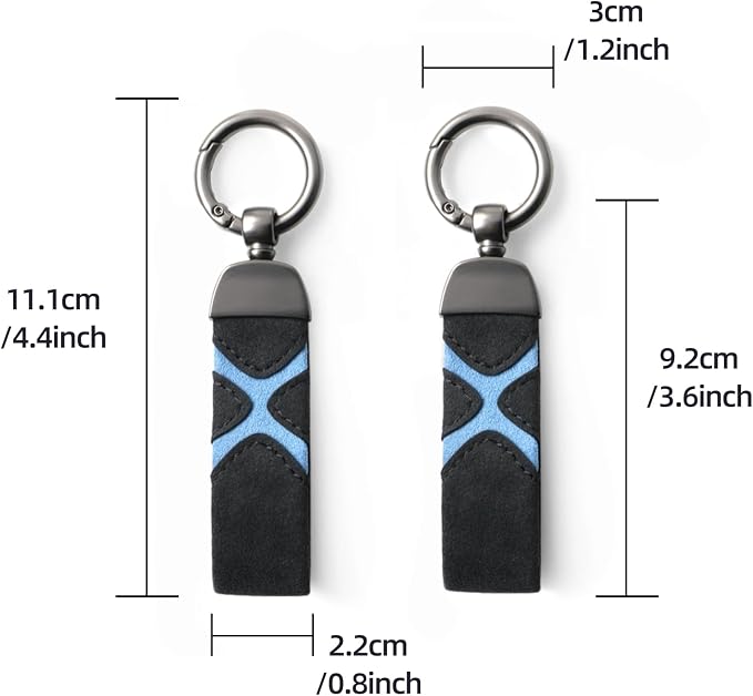 BETTERHUMZ Leather Suede Car Keychain,Key Chain Clip for Alcantara, Anti-Lost D-Ring for Men and Women Car Accessories