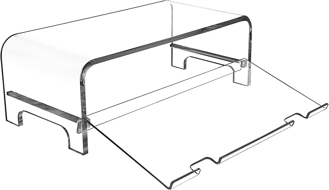 Mnixy AMT Premium Acrylic Clear Monitor Riser Laptop/PC/Multimedia Monitor Stand for Home Office (Large)