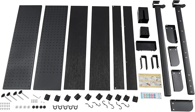 Desktop Bookshelf Clip-on Desk Shelf with Spacious Pegboard, Multipurpose Clamp On Desk Organizer Desktop Organizer Desk Pegboard for Office Home Gaming (Black)