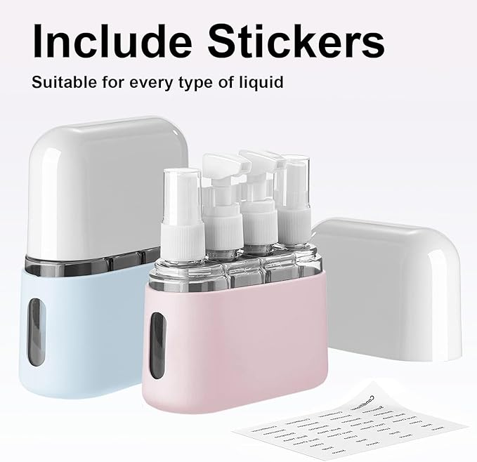 Travel Bottle Set, 8 Pack TSA Approved Travel Size Bottles, Travel Containers Dispenser, Travel Shampoo Bottles for Cosmetic Conditioner and Lotion