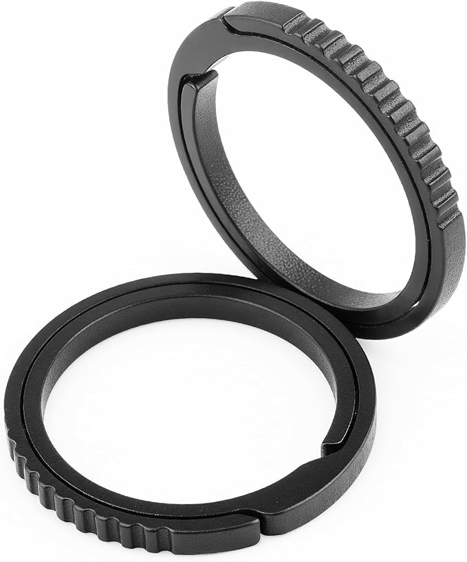 Titanium Key Rings Heavy Duty Side Push Split Key Chain Rings for Key Carabiner Quick Release Keychain