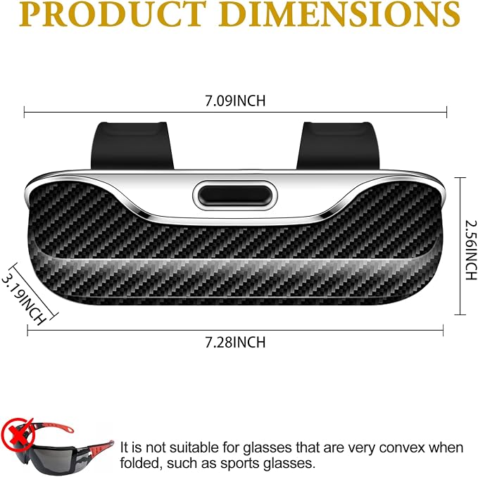 Sunglass Holder for Car Visor Clip, Car Accessories Visor Glasses Holder, Vehicle Visor Accessories Sunglass Holder, Car Sunglass Holder Suitable for Truck and Sedan (carbon fiber pattern)