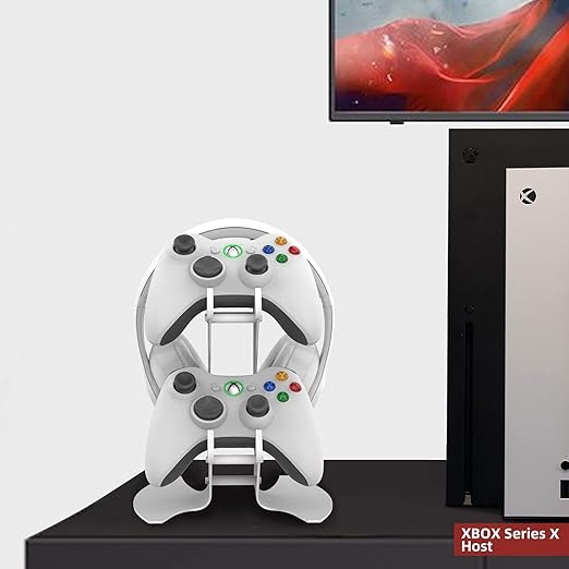 NBCP Controller Holder, Game Controller Headset Stand for Xbox Series X S/Xbox one / PS5 / PS4 / NS/PC/Headset, Aluminum Metal Headset Mount Universal Organizer for Video Game Accessories (White)