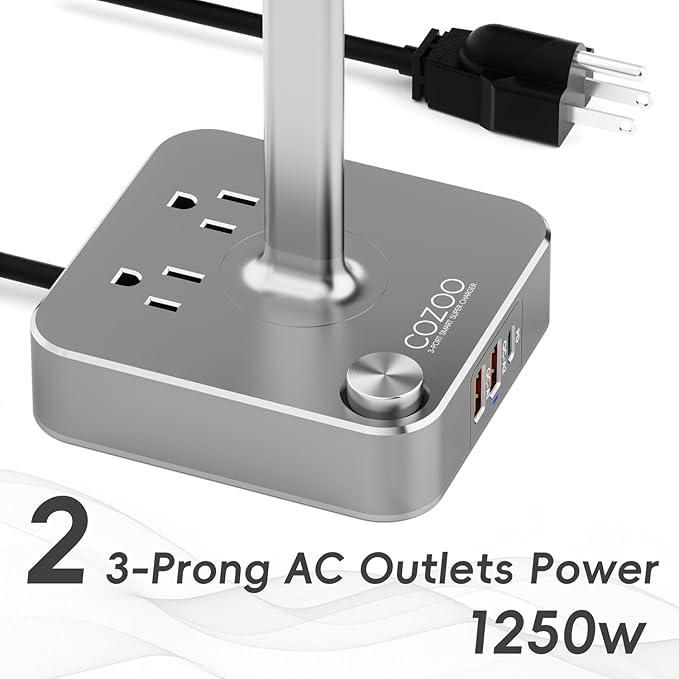 Headphone Stand with PD Fast Charger & QC3.0,Gaming Headset Holder with 3 USB Ports 2 AC Outlets for Desk,Cool Gamer Gifts for Men,Boyfriend,Teen Boys,Friends – Perfect Gaming Accessories & Room Setup