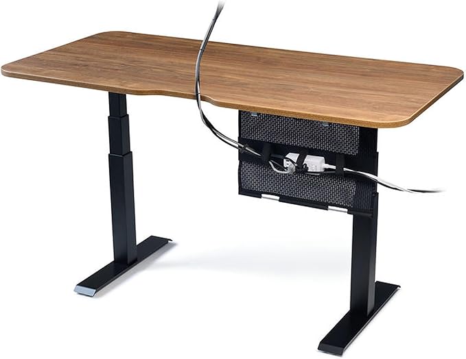 PERFECT POSTURE Mini Mesh Cable Organizer – Clamp-Mounted Under Desk Cable Management System, Flexible Mesh & Standing Desk Compatible – Black, 19” (1-Pack)