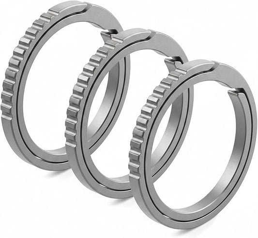 PJYTAC Titanium Key Rings Side Push Key Chain Rings Heavy Duty, Ultra Light Easy to Open Keyrings for Key Fobs Gift for Men
