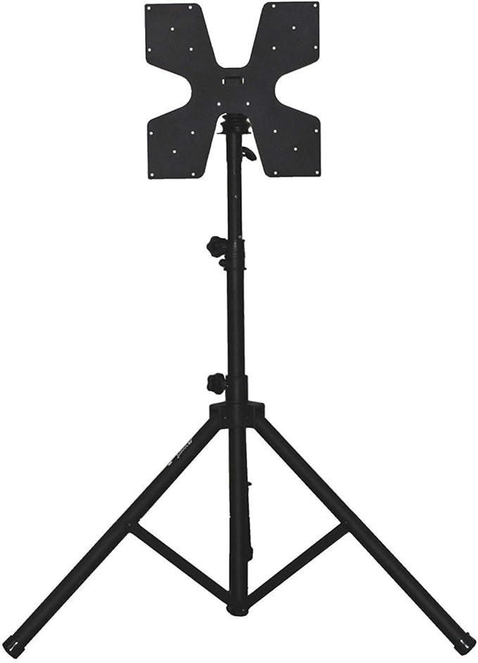 The Audio2000'S AST4214 Patented Heavy-Duty Flat-Panel/TV Monitor Stand with Tripod Legs and Foldable Universal Mount & Hardware Compatible with VESA 100x100, 200x100, 200x200, 400x400 Hole Patterns