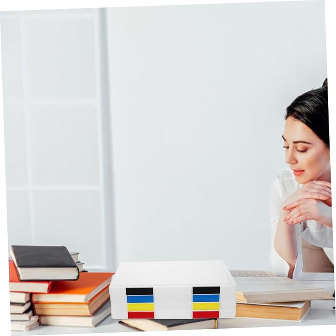 DOITOOL 4pcs Stackable File Storage Boxes with Lid, Thickened A4 Document Organizer Box 31x23x2cm for Office and Student Desktop Filing Random Color