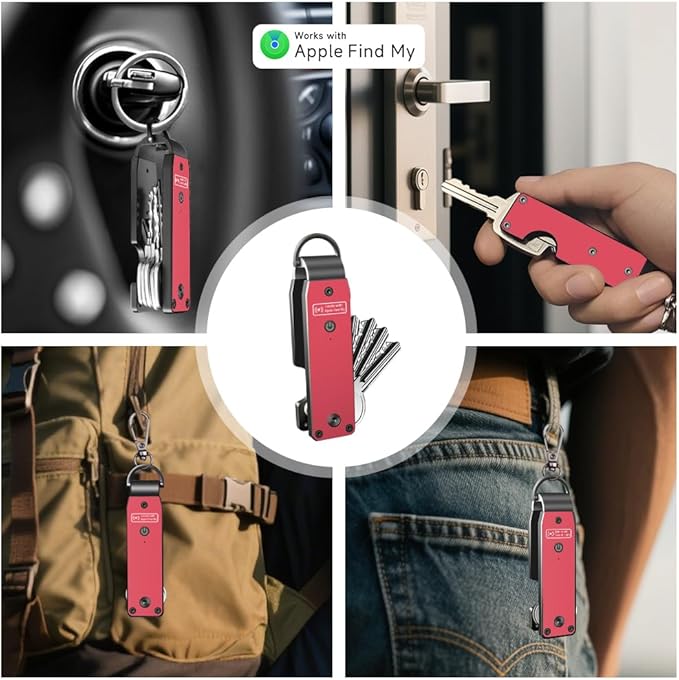 Key Organizer Men's Keychains with Smart Tracker, Key Finder, Compact Key Holder -Minimalist Key Case Metal Car Key Chain