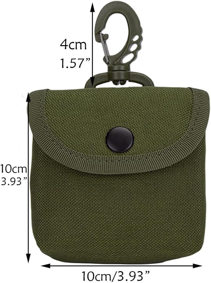 Tactical Key Pouch - Military EDC Pocket Pouch as Keychain Coin Purse Battery Cigarette Case Mini Tool Organizer ID Card Holder Waist Case Earphone Pack (Black-1pc)