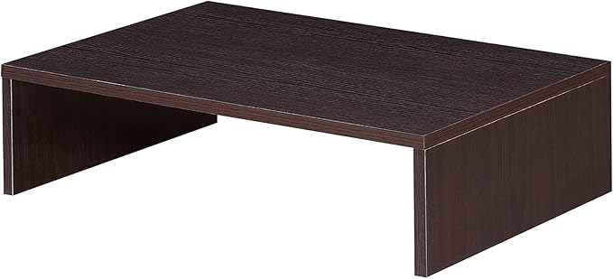 Pemberly Row Small TV/Monitor Riser, 6.25" H x 15.75" W x 23.75" D, Wood Construction, Espresso Finish, Easy Assembly, Compact Size, Ideal for TV Stand or Desk
