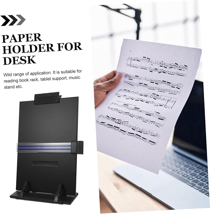 Adjustable Document Holder Stand for Desk Retractable Paper Holder Non-Slip Base Reading Stand for Books and Recipes Compatible Office and Kitchen Use