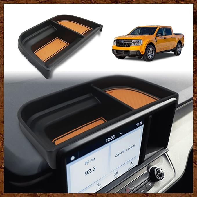 Muslogy Dashboard Storage Tray Compatible with Ford Maverick 2024 2022-2023 Maverick & Hybrid XL XLT Lariat Accessories (Light Brown)