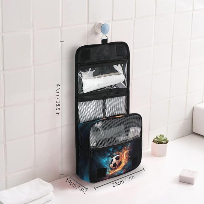senya Hanging Travel Toiletry Bag 1825 Soccer Football Kit Makeup Case Cosmetics Organizer for Men Women