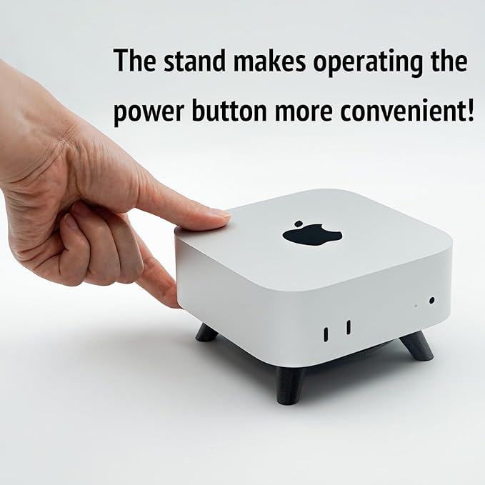 Stand for Mac mini M4, MacMini M4 Mount, Computer Holder for Mac mini M4/M4 Pro 2024, Simple Design, Non-Slip Pads, Easy Power Button Access, Horizontal Stand (Silver)