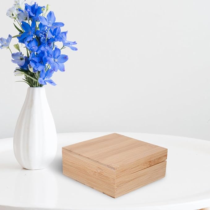 Wooden Desktop Organizer Box with Lid Elegant Minimalist Storage for Home Office Stationery and Items Neat Wooden Storage Bin for Desk and Countertop