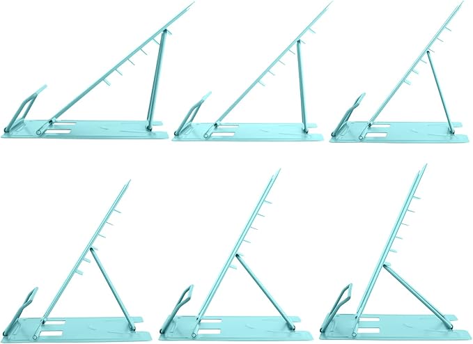 Honagu Metal Desk Book Holder, Hands Free Adjustable Cookbook & Document Holder, Ideal for Music Books, Textbooks, Recipes, Tablets & iPads (Light Lake Green)