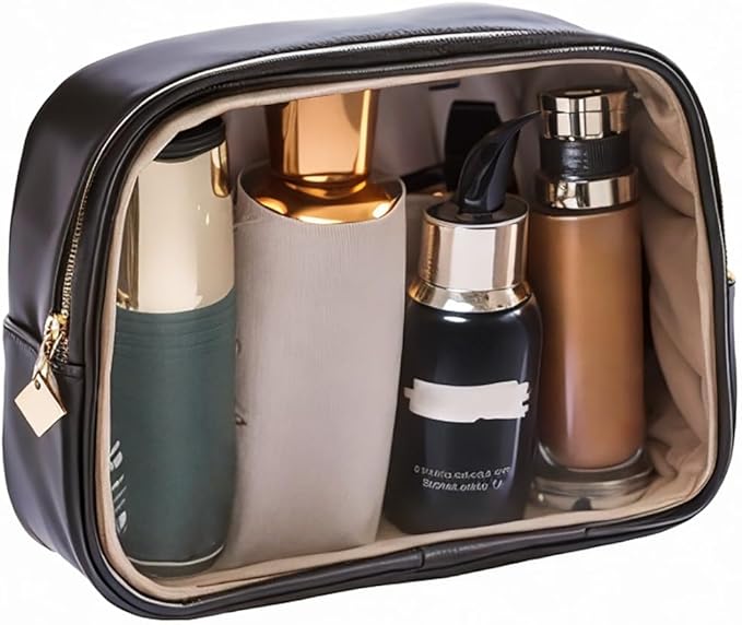YDR Clear Cosmetics Bag Small Makeup Case Transparent Travel Toiletry Bag with Zipper, Portable Cosmetic Organizer Car Pouch for Travel Essrntials
