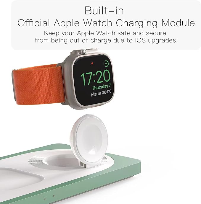 3-in-1 Charging Station for Apple Devices: Used for iPhone and Watch Charging Station with Magsafe Charger Stand, Wireless Charger for iPhone 17 Air 16 15 14 13 Series, Apple Watch Ultra, AirPods Pro