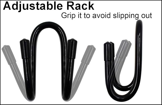 YYST Flexible Over the Seat Hard Hat Rack Holder Back Seat Hanger Headrest Hanger Headrest Hook (Black X 4 Pack)